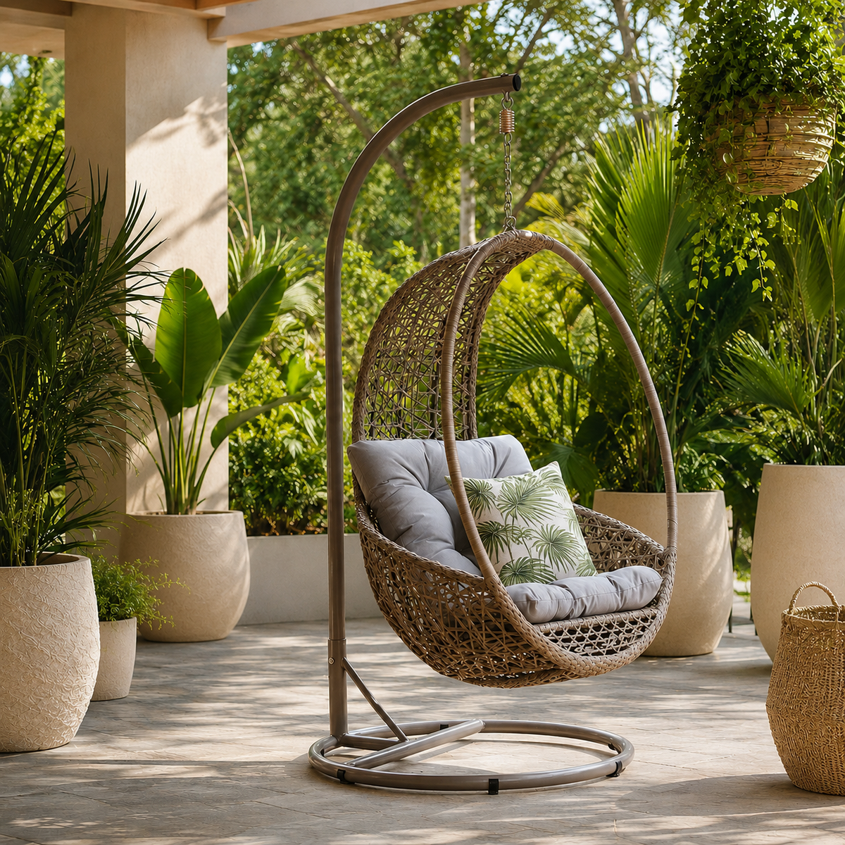 Silla Colgante PAGODA para terraza cubierta - Kasanova Decoración