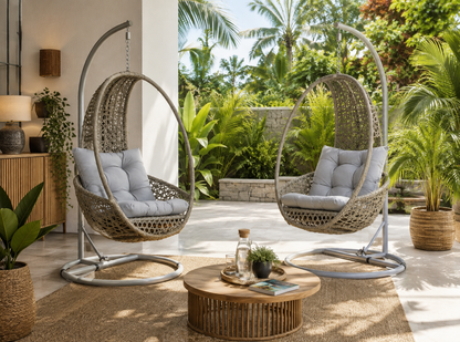 Sillas Colgantes PAGODA para terraza cubierta y zona de descanso exterior