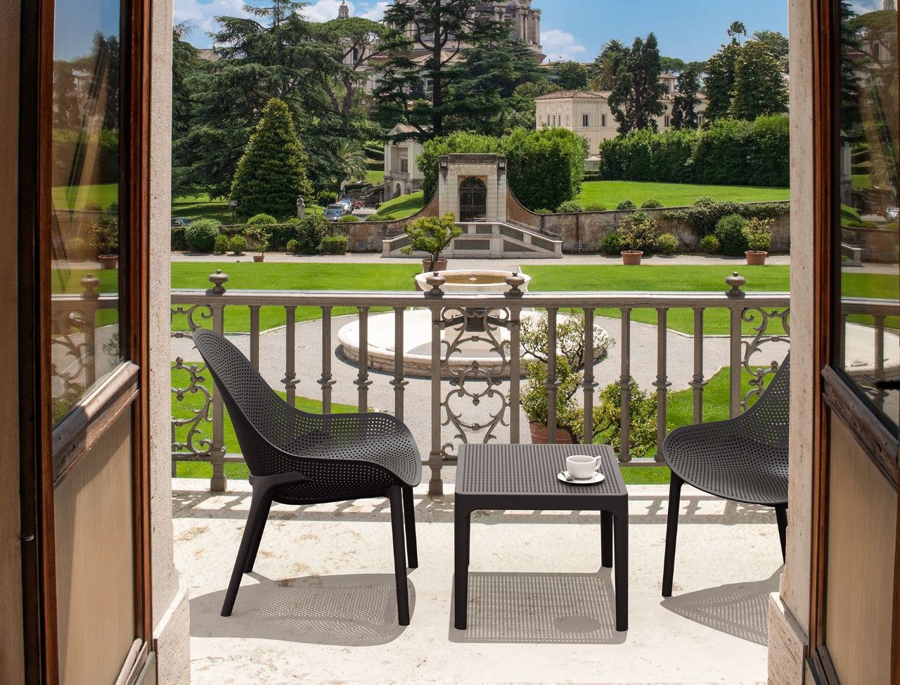 Silla TERRA con mesa auxiliar TERRA, conjunto de polipropileno para piscina
