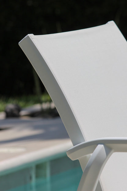 Sofá sencillo MARE blanco, sofá de resina con malla sintética para terraza
