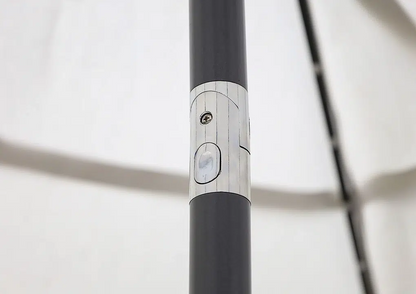 Sombrilla SICILIA redonda con manivela, parasol inclinable con iluminación LED solar estructura negra