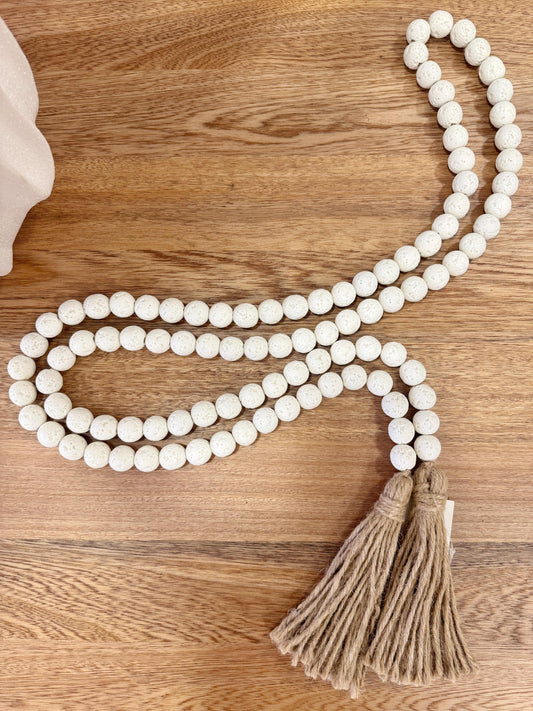 Borlas Decorativas de Resina Blanca con Textura